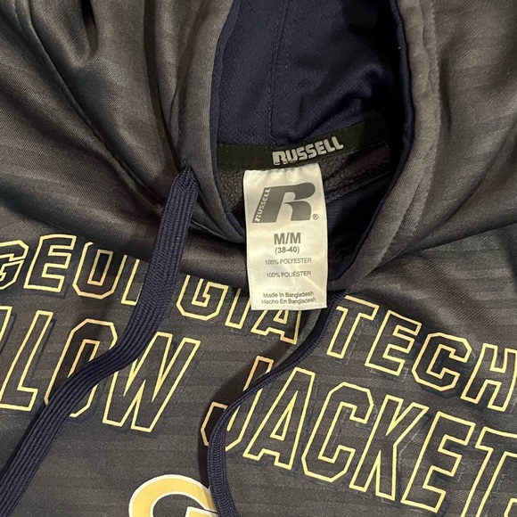 Georgia Tech Russell Athletic men’s Drifit Hoodie Sweatshirt Size Medium - Picture 2 of 3